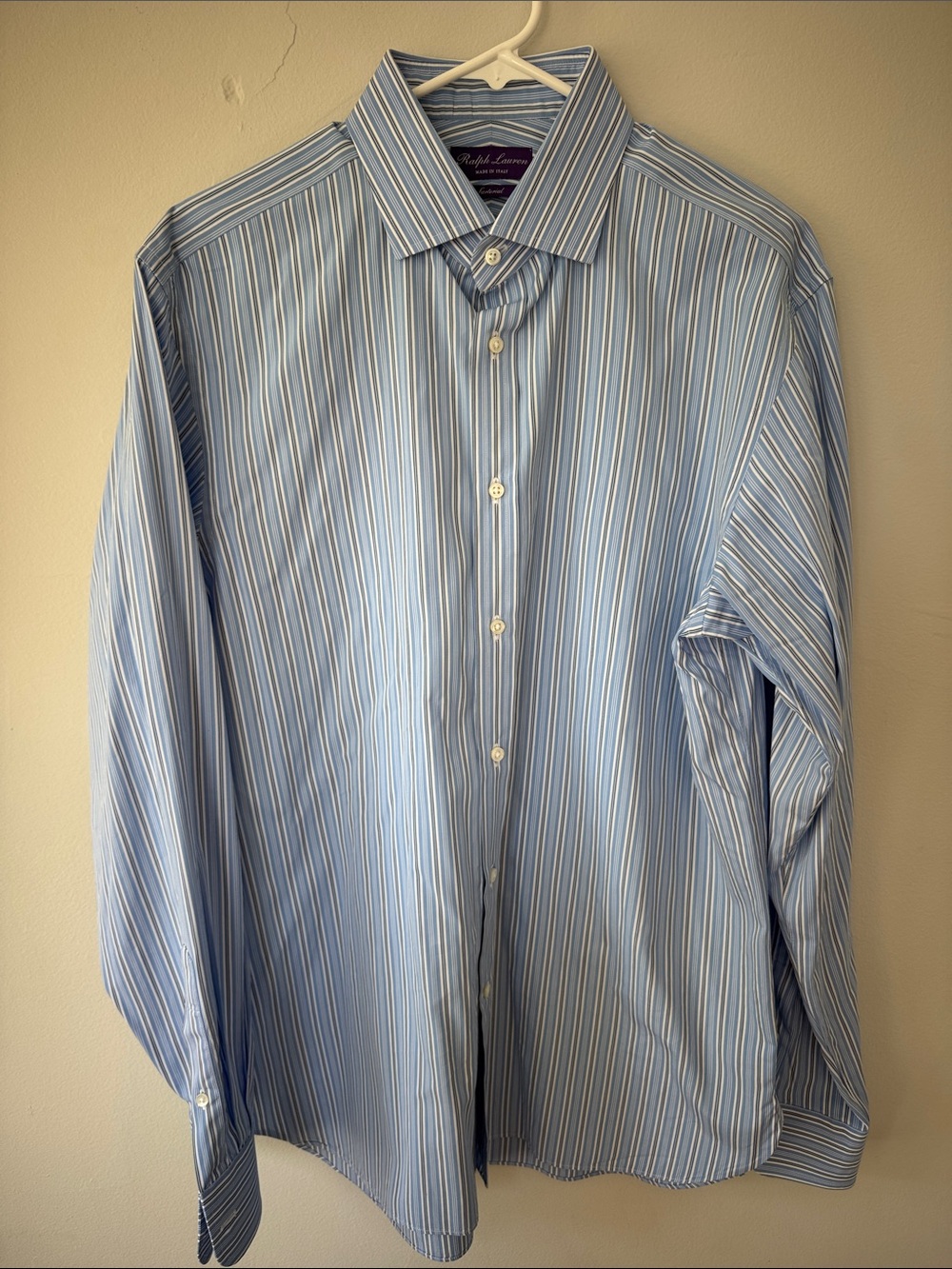 Ralph Lauren Light Blue & White Striped Men's Dress Shirt